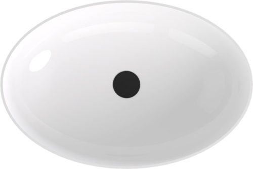 Mosdó, Sapho Banera Oval öntött márvány mosdó 60x40 cm, fehér/matt bézs 14397.82