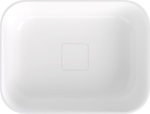 Mosdó, Sapho Banera Square öntött márvány mosdó 50x36 cm, fehér/matt barna 14596.72