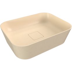   Mosdó, Sapho Banera Square öntött márvány mosdó 50x36 cm, matt bézs 14596.81