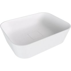   Mosdó, Sapho Banera Square öntött márvány mosdó 50x36 cm, matt fehér 14596MAT