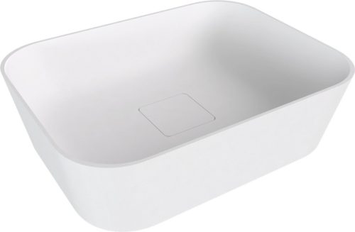Mosdó, Sapho Banera Square öntött márvány mosdó 50x36 cm, matt fehér 14596MAT