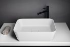 Mosdó, Sapho Banera Square öntött márvány mosdó 50x36 cm, matt fehér 14596MAT