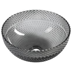   Mosdó, Sapho Marac gravírozott üvegmosdó, 39,5 cm, fekete TY310