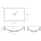 Mosdó, Sapho Tarant beton mosdó, 58x36 cm, fekete gránit AR471