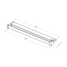 Polc, Sapho walk-in falra szerelhető zuhanypolc törölközőtartóval, 60-140 cm, matt fehér EG1434