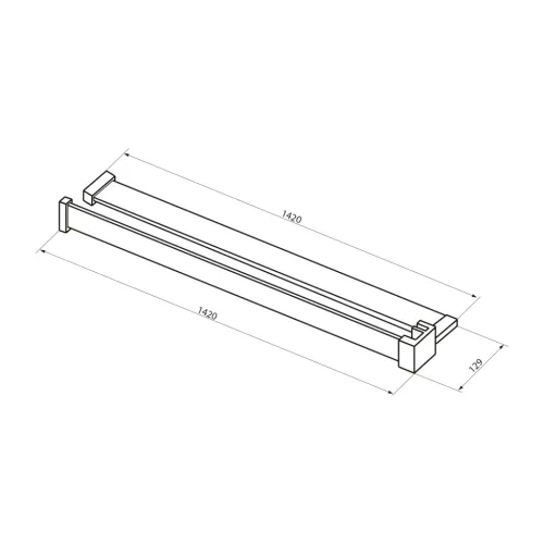 Polc, Sapho walk-in falra szerelhető zuhanypolc törölközőtartóval, 60-140 cm, matt arany EG1446