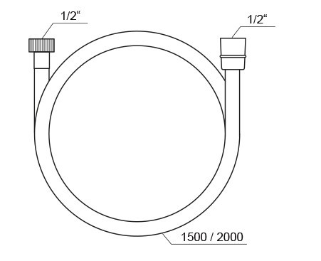 Zuhany gégecső, Ravak zuhany gégecső 150 cm, műanyag 913.60GLB Gold Brushed X07P1245