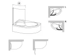 Kádparaván, Ravak Rosa CVSK1 140/150 bal kádparaván fekete+transparent 7QLM0300Y1
