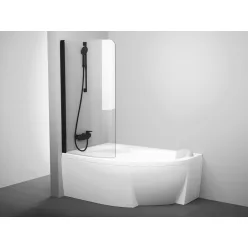   Kádparaván, Ravak Rosa CVSK1 160/170 bal kádparaván fekete+transparent 7QLS0300Y1