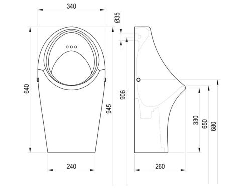 Vizelde, Ravak Freeman piszoár, fehér X01929