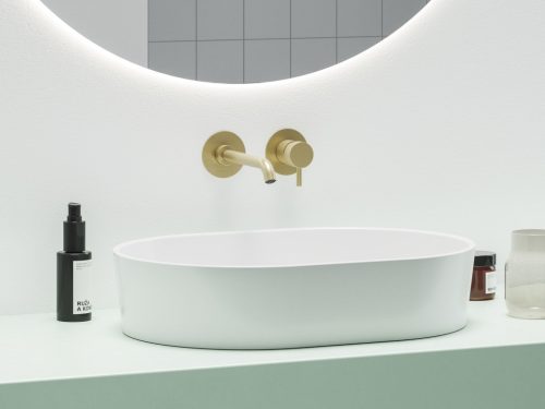 Falba süllyesztett csaptelep, Ravak Espirit mosdó, ES 019.60GLB.O1.RB07B, Gold Brushed X070602