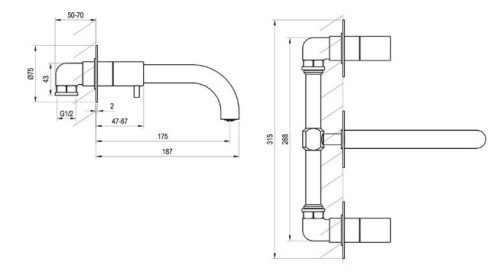 Falba süllyesztett csaptelep, Ravak Espirit mosdócsaptelep ES 019.60GLB.O1, Gold Brushed X070600