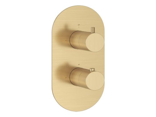 Falba süllyesztett csaptelep, Ravak Espirit termosztátos, kétutas Gold Brushed X070610
