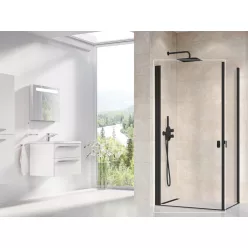   Zuhanyajtó, Ravak Chrome CRV1 80 zuhanyajtó fekete+transparent 1QV40301Z1
