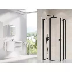   Zuhanyajtó, Ravak Chrome CRV2-120 zuhanyajtó fekete+transparent 1QVG0300Z1