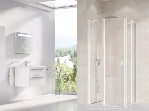 Zuhanyajtó, Ravak Chrome CRV2-80 zuhanyajtó matt fehér+transparent 1QV40E00Z1