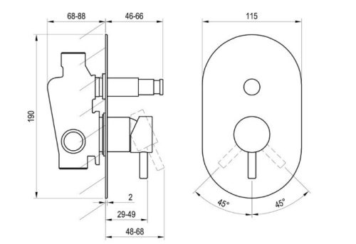 Falba süllyesztett csaptelep, Ravak Espirit automatikus kétutas, Gold Brushed X070608