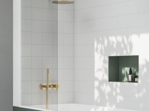 Falba süllyesztett csaptelep, Ravak Espirit háromutas, szettel, Gold Brushed X070606