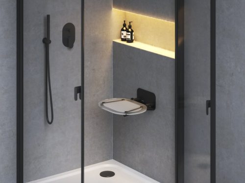 Ülőke, Ravak Chrome ülőke Clear/fekete B8F0000065