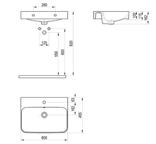 Mosdó, Ravak Ellen 60 kerámiamosdó fehér XJX01160005