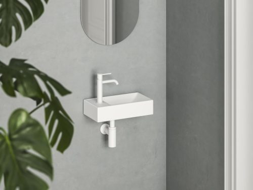 Mosdó, Ravak Veda Wall 40 kézmosó bal matt fehér XJXLE240000