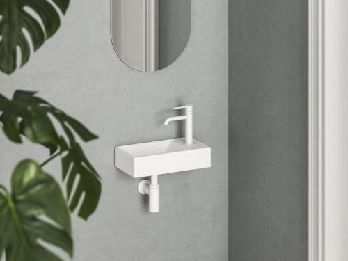 Mosdó, Ravak Veda Wall 40 kézmosó jobb matt fehér XJXPE240000