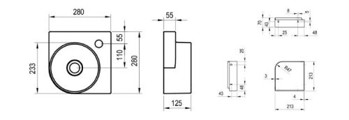 Mosdó, Ravak Yard 28 C kerámiamosdó Alabaster Pink XJX0G228000
