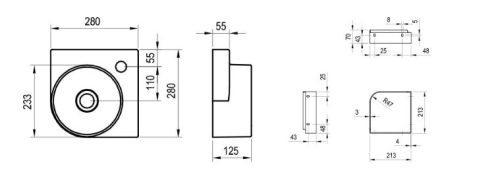 Mosdó, Ravak Yard 28 C kerámiamosdó antracit XJX03228000