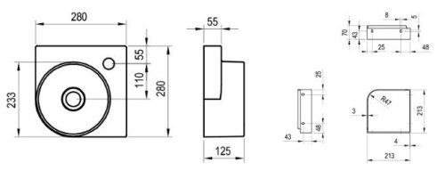 Mosdó, Ravak Yard 28 C kerámiamosdó Grey Green XJX08228000