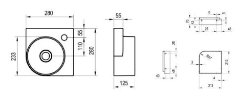 Mosdó, Ravak Yard 28 C kerámiamosdó Smoke Grey XJX0O228000