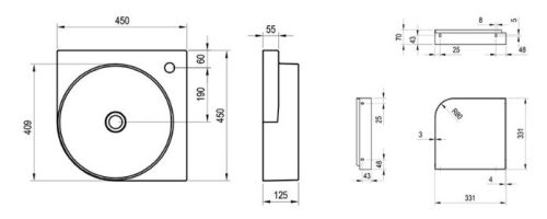 Mosdó, Yard 45 C kerámiamosdó Alabaster Pink XJX0G245000