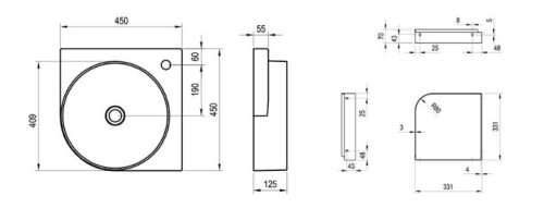 Mosdó, Ravak Yard 45 C kerámiamosdó Deepsea Blue XJX07245000