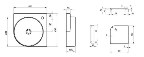 Mosdó, Ravak Yard 45 C kerámiamosdó Grey Green XJX08245000