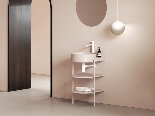 Alsó szekrény, Ravak CS Yard 40 fürdőszobai bútor, Alabaster Pink D80000G004