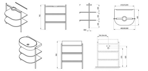Alsó szekrény, Ravak CS Yard 40 fürdőszobai bútor, Grey Green D800008004