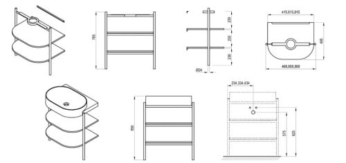 Alsó szekrény, Ravak CS Yard 60 fürdőszobai bútor, Grey Green D800008005