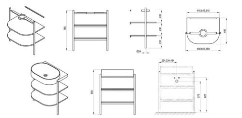 Alsó szekrény, Ravak CS Yard 60 fürdőszobai bútor, Smoke Grey D80000O005