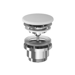   Lefolyó, Ravak Flat mosdó lefolyó kerámia fedéllel, Smoke Grey X03071