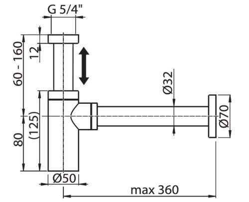 Mosdó szifon, Ravak Krómozott teleszkópos mosdó szifon Gold Brushed X03052