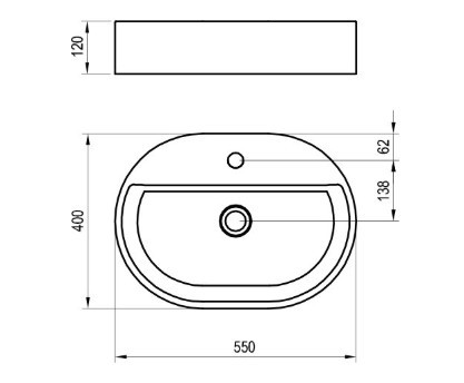 Mosdó, Ravak Ceramic Slim Shelf O 55 kerámiamosdó antracit XJX03155001