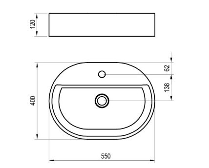 Mosdó, Ravak Ceramic Slim Shelf O 55 kerámiamosdó matt fehér XJX0E155001