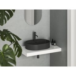   Mosdó, Ravak Ceramic Slim Shelf O 55 kerámiamosdó matt fekete XJX0D155002