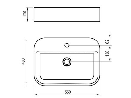 Mosdó, Ravak Ceramic Slim Shelf R 55 kerámiamosdó antracit XJX03155004