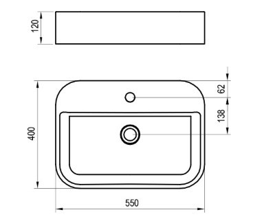 Mosdó, Ravak Ceramic Slim Shelf R 55 kerámiamosdó matt fekete XJX0D155004