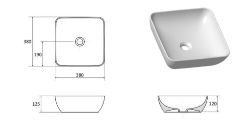 Mosdó, Ravak Uni Slim 38 S kerámiamosdó, antracit XJX03138000