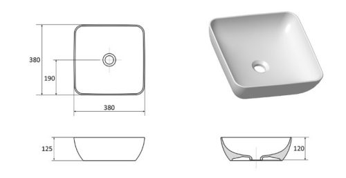 Mosdó, Ravak Uni Slim 38 S kerámiamosdó, matt fekete XJX0D138000