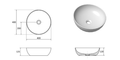 Mosdó, Ravak Uni Slim 40 B kerámiamosdó, antracit XJX03140000