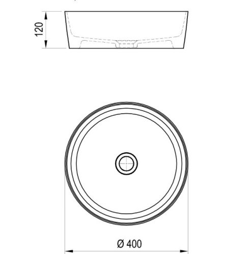 Mosdó, Ravak Uni Slim 40 kerámiamosdó, matt fekete XJX0D140001