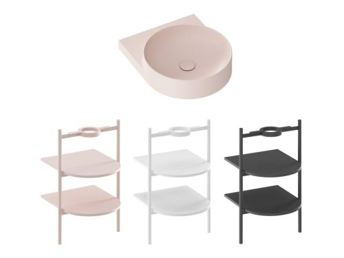 Mosdó, Ravak Yard 40 kerámiamosdó Alabaster Pink, túlfolyó furat nélkül XJX0G040000