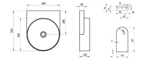 Mosdó, Ravak Yard 40 kerámiamosdó Deepsea Blue, túlfolyó furat nélkül XJX07040000